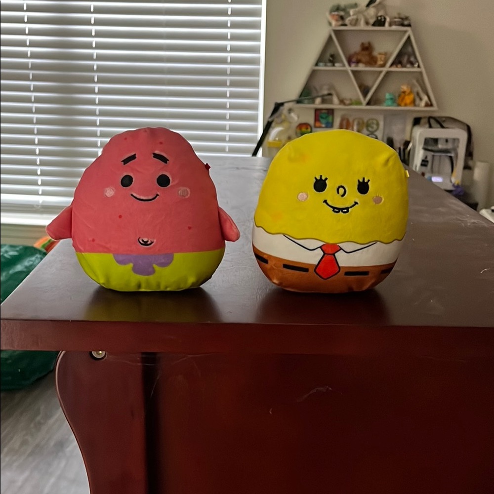 SpongeBob and Patrick Squishmallows 5 inch no tag barely used good condition